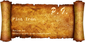 Pint Irén névjegykártya